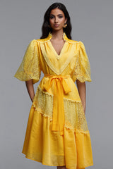Kila Resort Flowy V Neck Puff Sleeve Woven Mini Dress