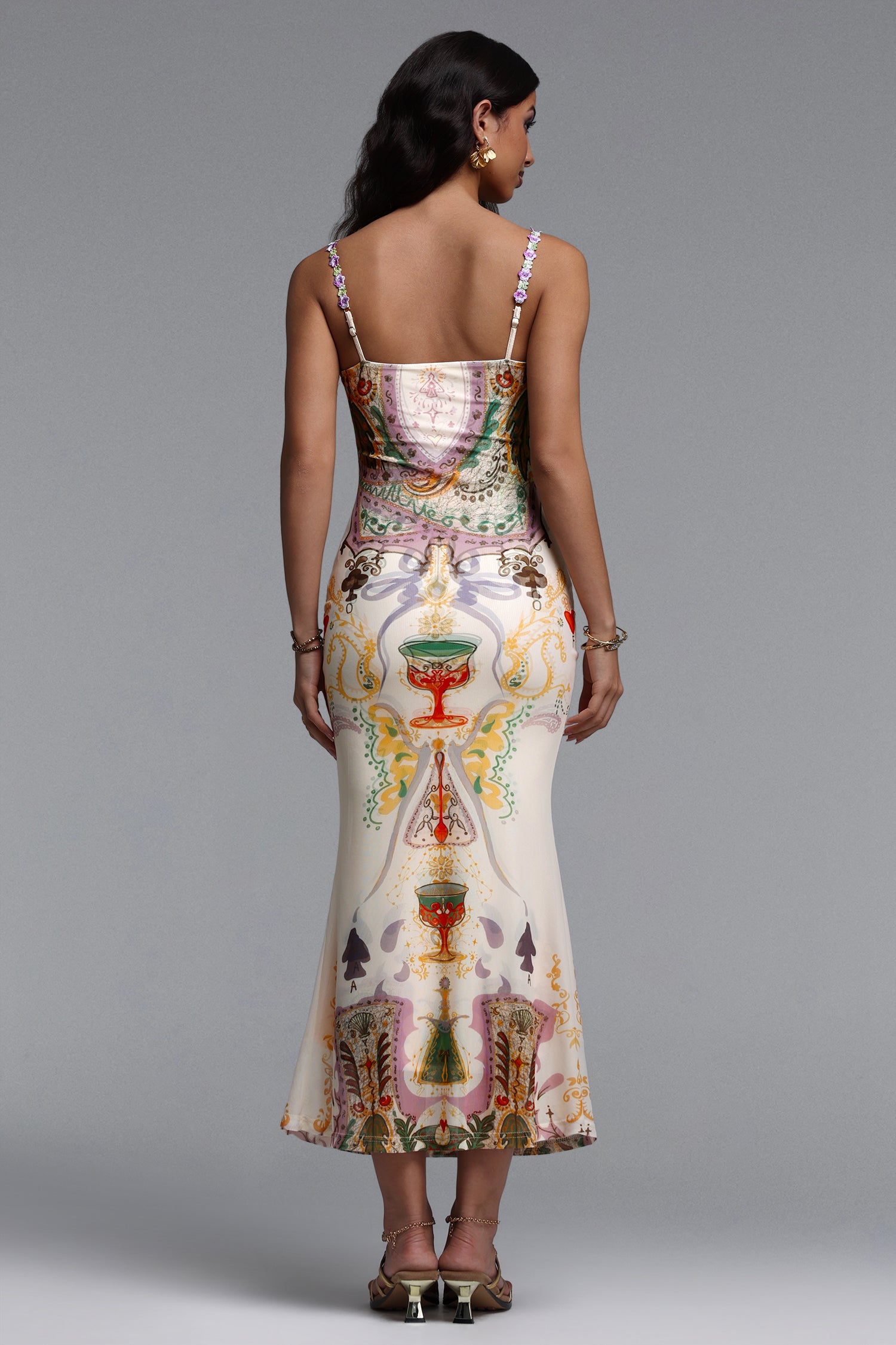 Xapana Resort Contour Sleeveless Mesh Maxi Dress