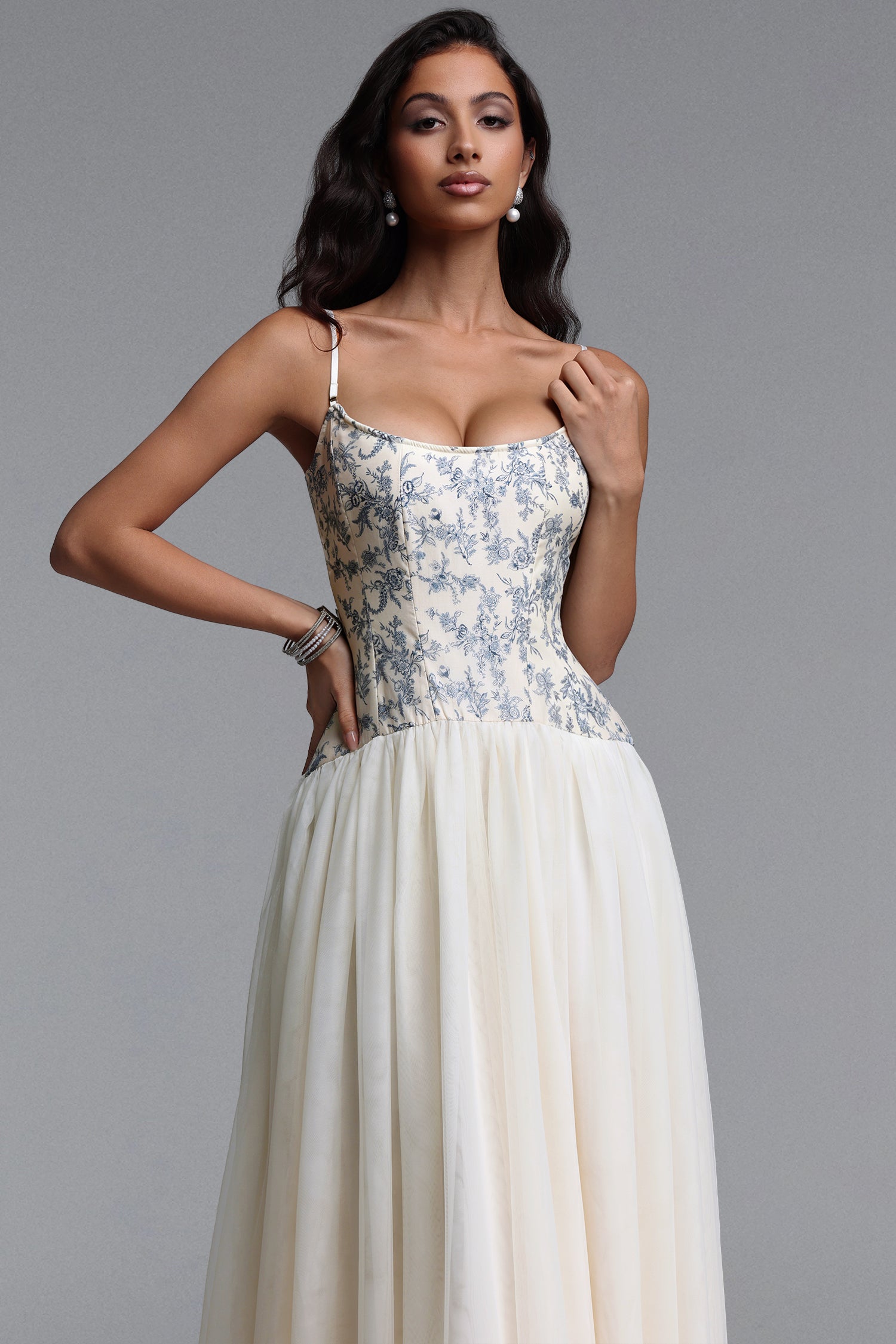 Sheath Elegant Contour Floral Print Maxi Dress