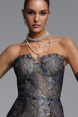 Sophiess Multi Layer Pearl Cross Rhinestone Tassel Necklace
