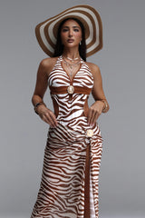 Pasha Resort Sleeveless Print Swimsuit Two Piece Set