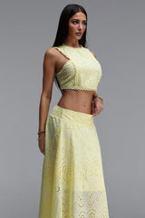 Rereny Resort Flowy Sleeveless Woven Top and Skirt Two Piece Set