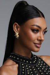 Inbar Gold Floral Sculpted Stud Earrings