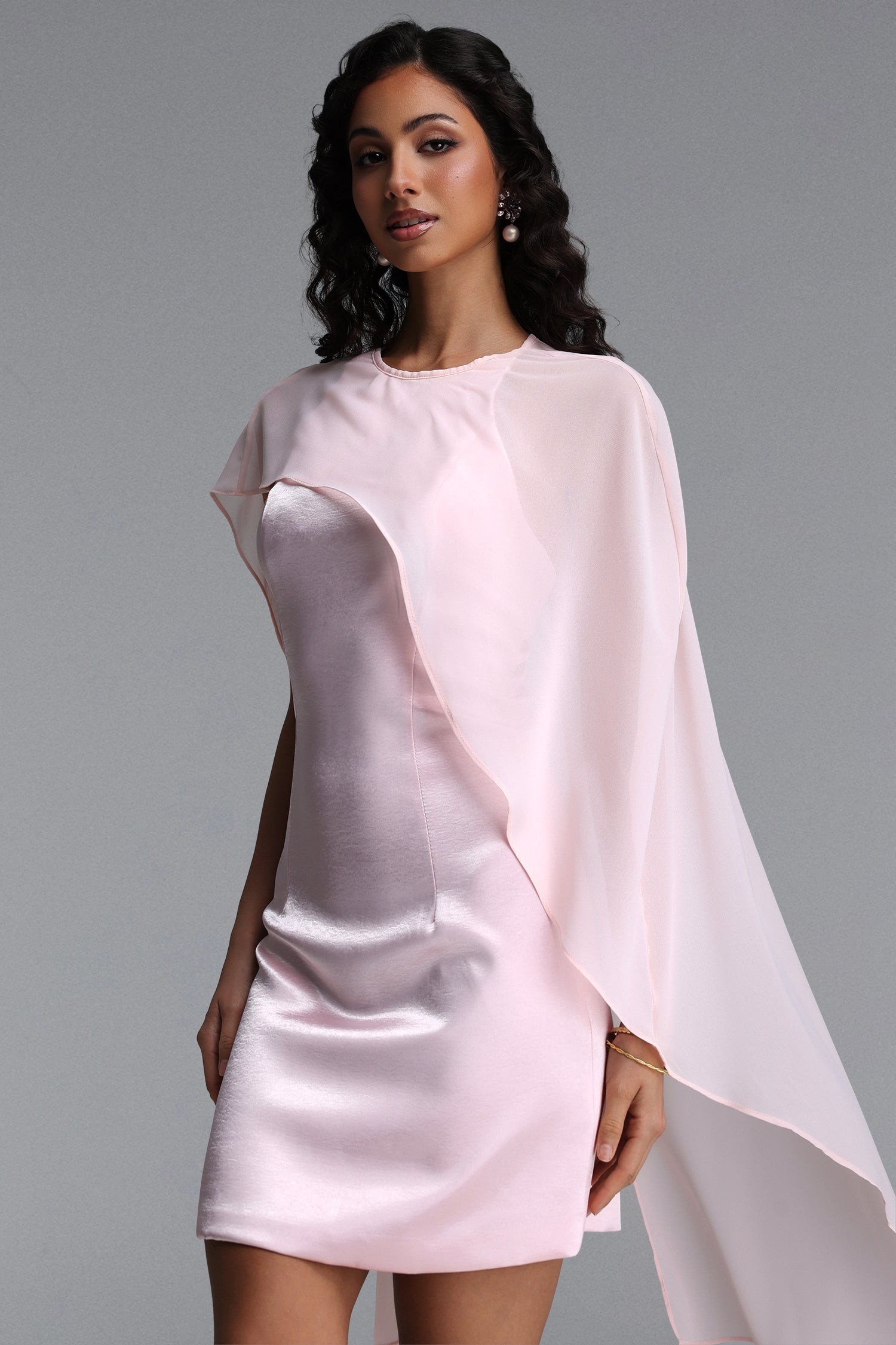 Riane Elegant Tailored Sleeveless Satin Mini Dress