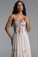 Lieve Resort Flowy Sleeveless Floral Print Woven Maxi Dress