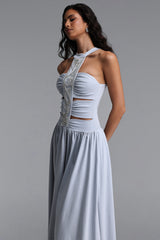 Irana Chic Contour Sleeveless Cut Out Knit Maxi Dress