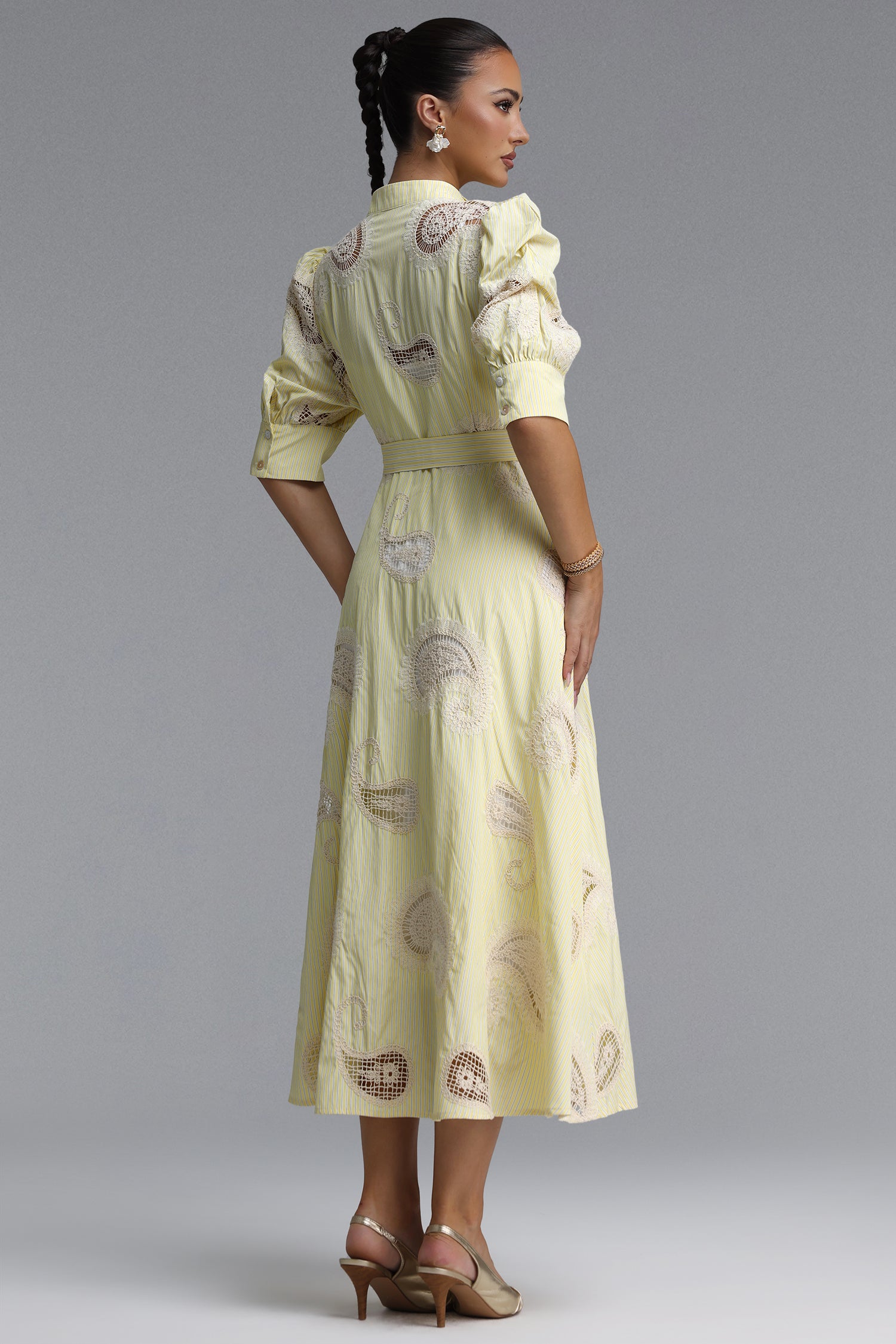 Paza Resort Flowy Puff Sleeve Woven Maxi Dress