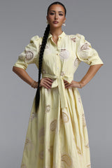 Paza Resort Flowy Puff Sleeve Woven Maxi Dress