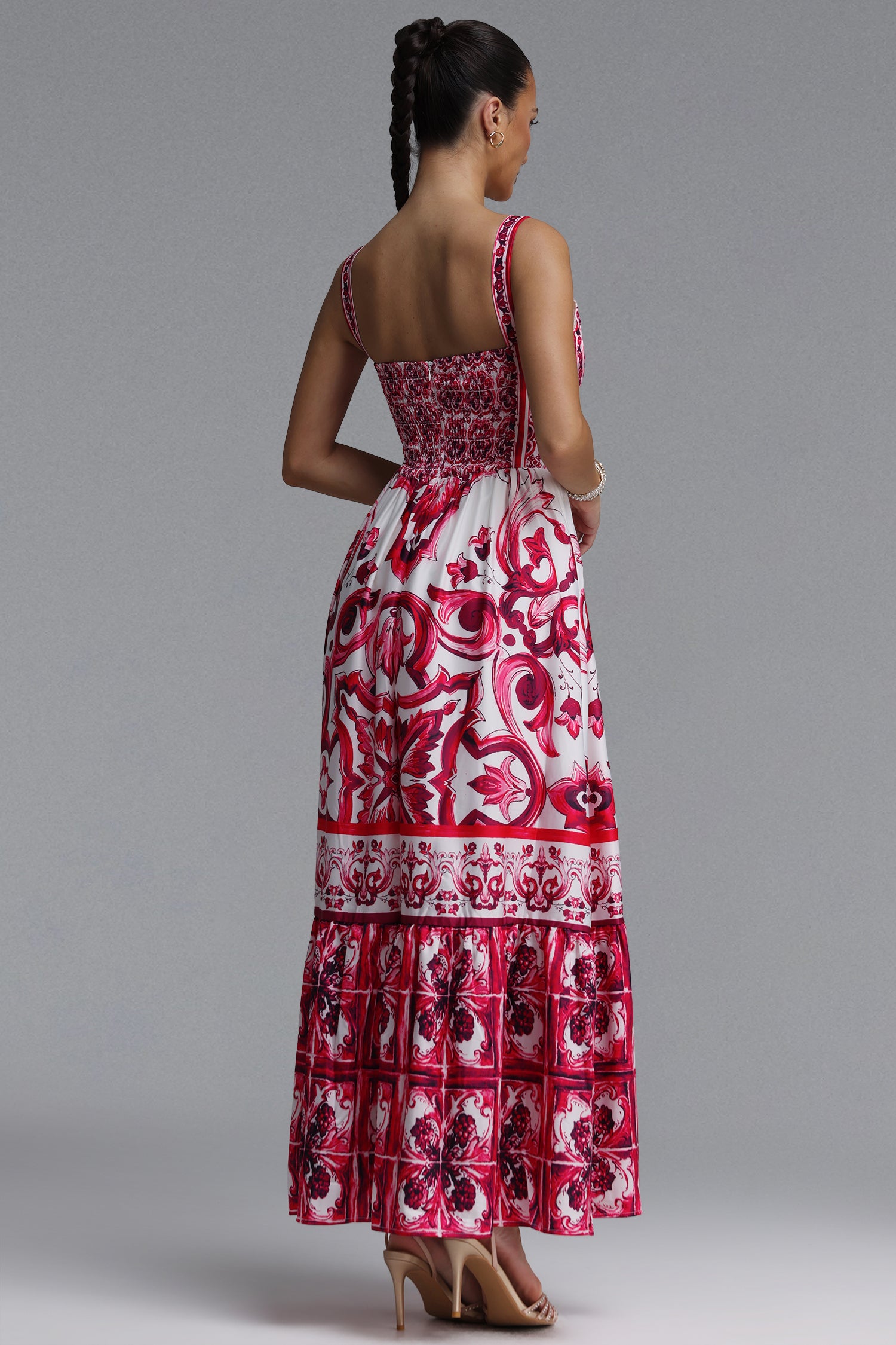 Sparkly Halter Printed Maxi Dress