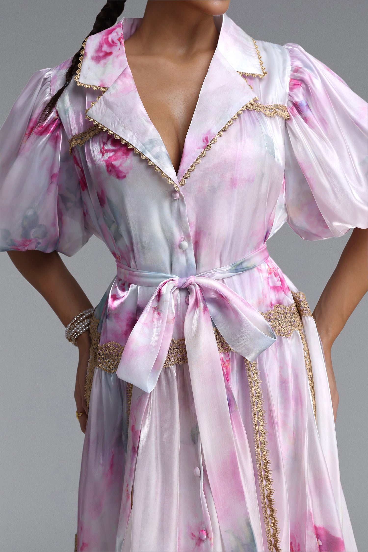 Neal Resort Flowy Puff Sleeve Print Woven Mini Dress