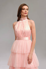 Odelia Sleeveless Bow Puffy Maxi Dress