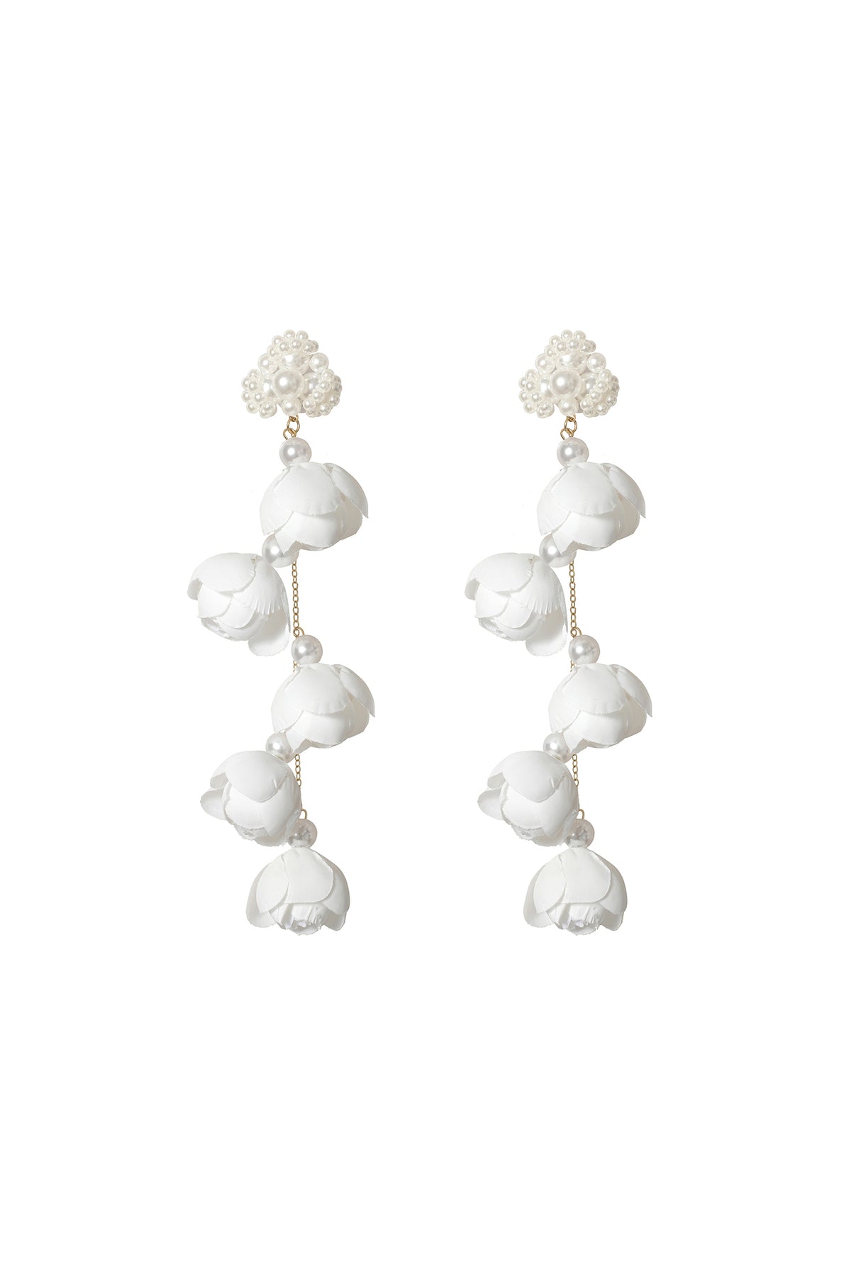 Lita Flowers Pearl Tassel Maxi Earrings