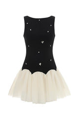 Salamo Sleeveless Diamond Mini Dress