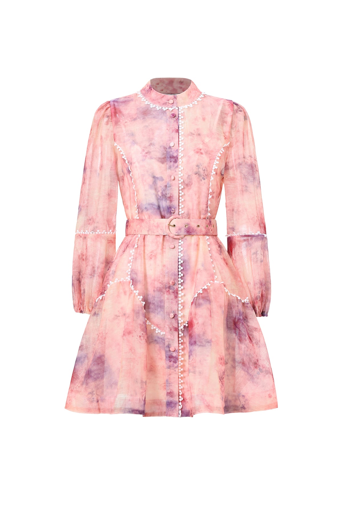 Leko Resort Flowy Long Sleeve Floral Print Woven Mini Dress