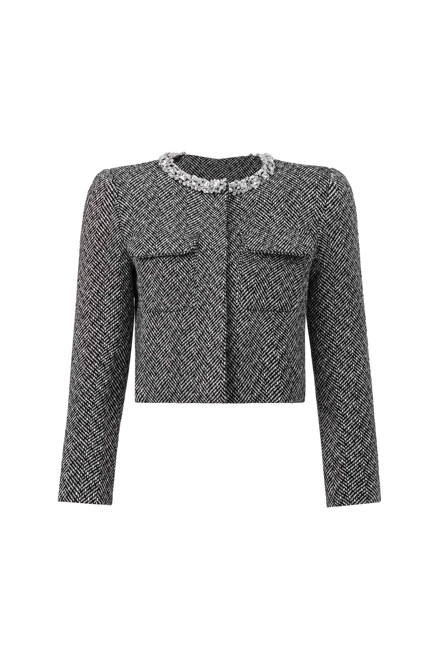Uzaco Classic Tailored Tweed Top And Skirt Two-Piece Set