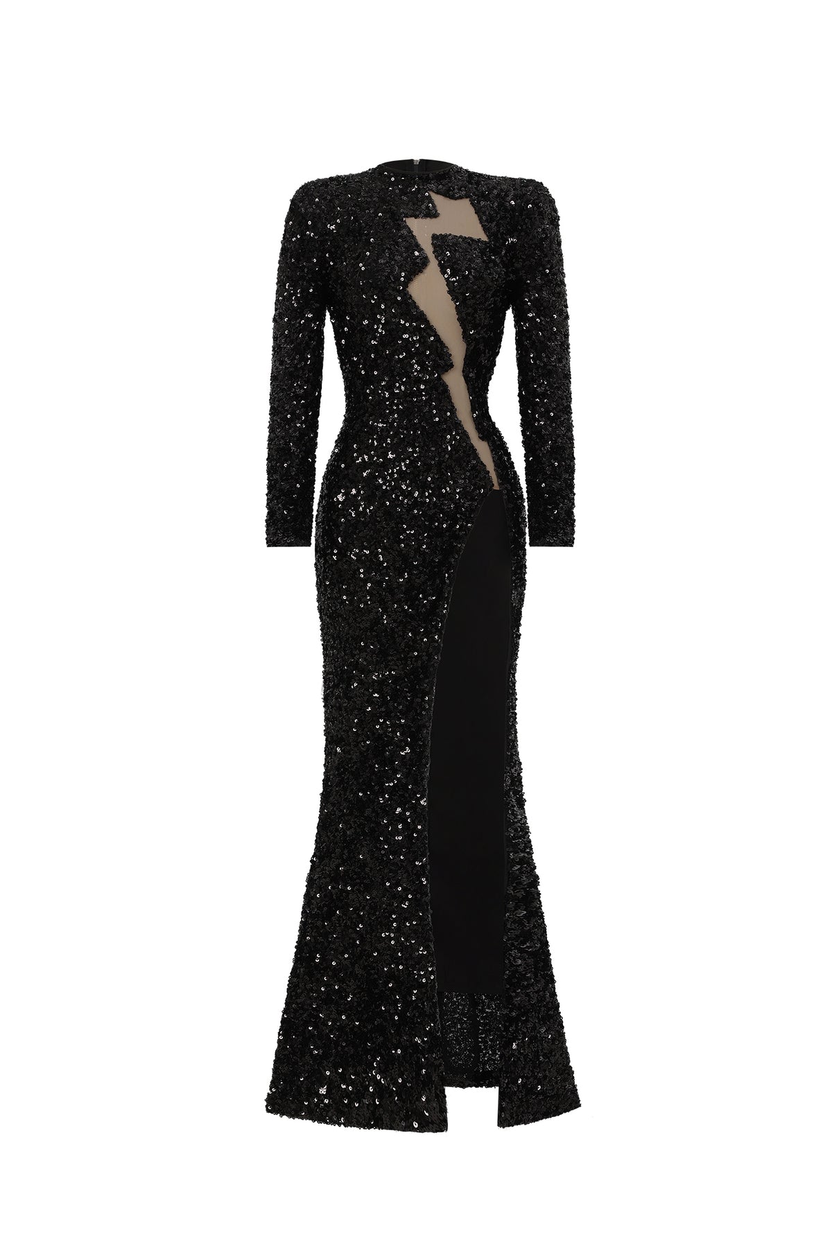Rebeka Sequin Slit Maxi Dress