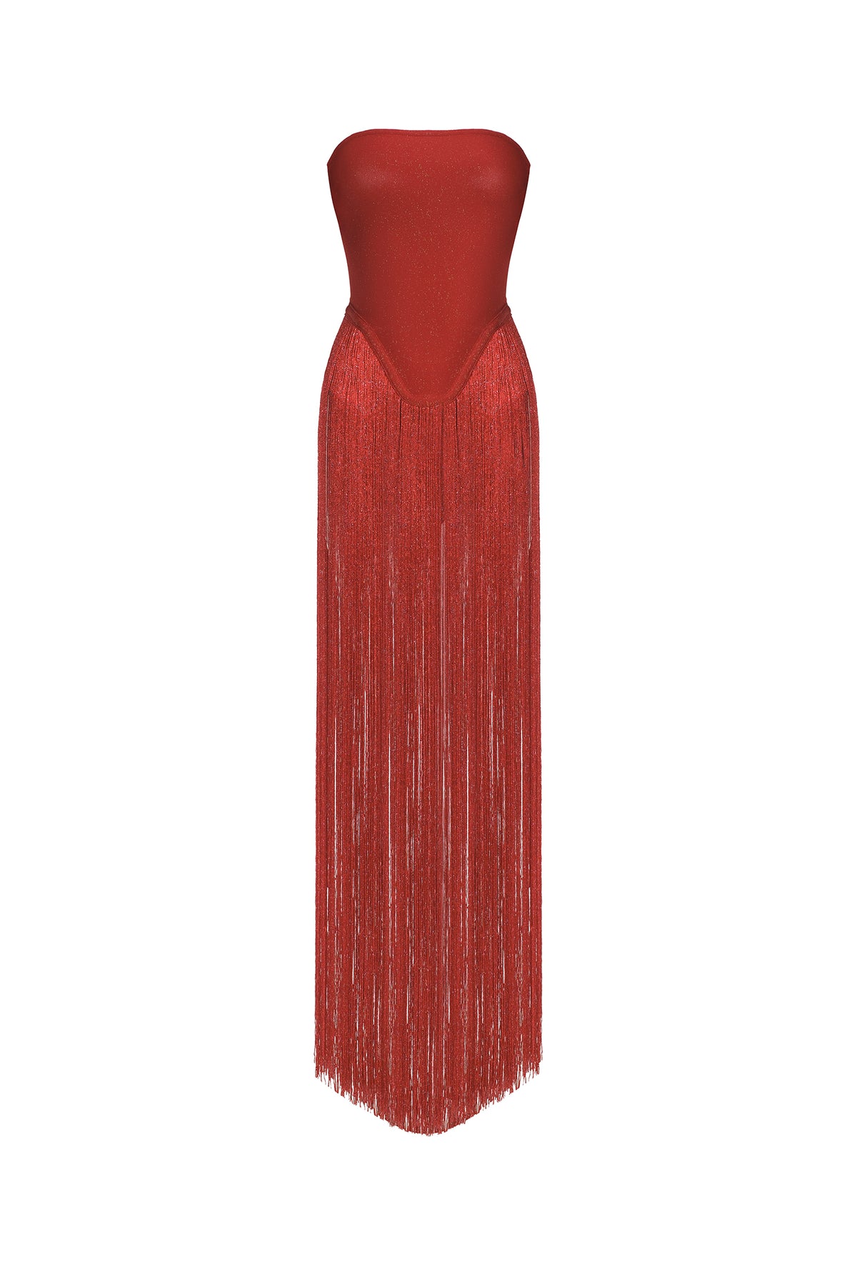 Valentina Strapless Fringe Dress