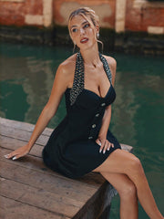 Traci Halter Strapless Sleeveless Mini Dress