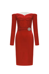 Kivi Off Shoulder Midi Dress