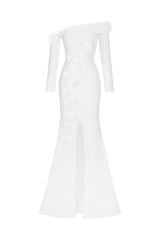 Nerlii Flower Off Shoulder Maxi Dress