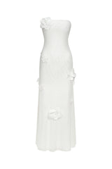 Kosala Flowers Strapless High Slit Maxi Dress