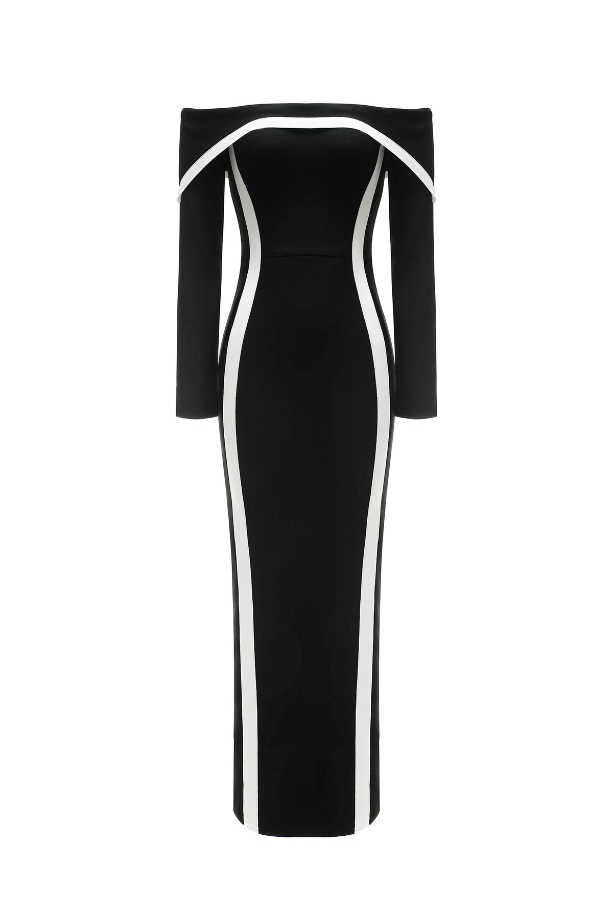Hilda Off-the-Shoulder Long Sleeve Maxi Dress