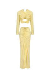 Kendall Long Sleeve Knot Maxi Dress
