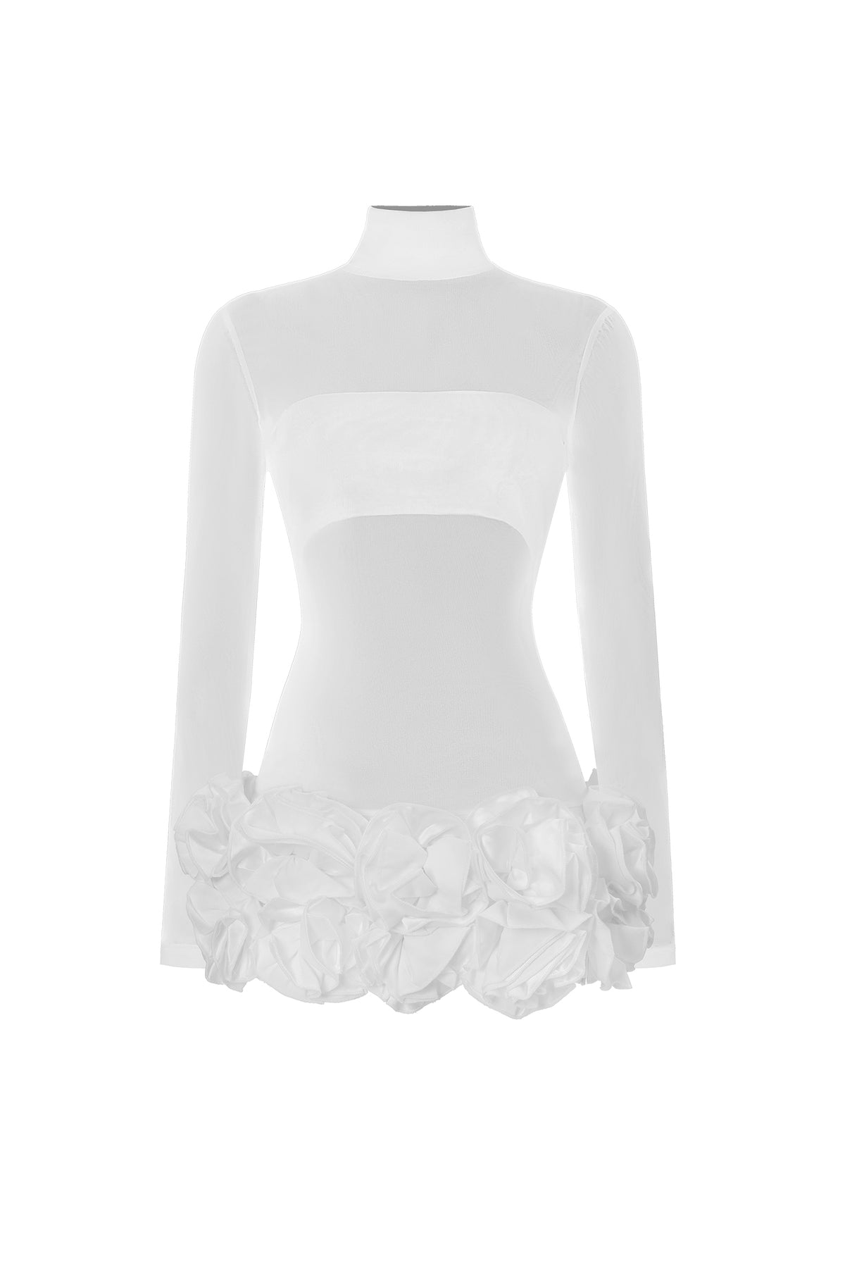 Halasa Long Sleeve Flowers Mini Dress