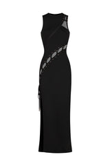 Kaiser Sleeveless Hollowed Out Slit Bandage Maxi Dress