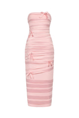 Gayu Sleeveless Bow Wrinkles Midi Dress