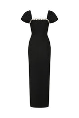 Romelle Short Sleeve Diamond Bandage Maxi Dress