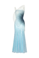 Kiwis Sleeveless Fish Tail Sequins Maxi Dress