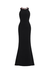 Hedar Sleeveless Backless Sequins Maxi Dress