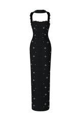 Nesya Sleeveless Pearl Bandage Maxi Dress