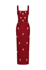 Krystal Sleeveless Diamond Bandage Maxi Dress