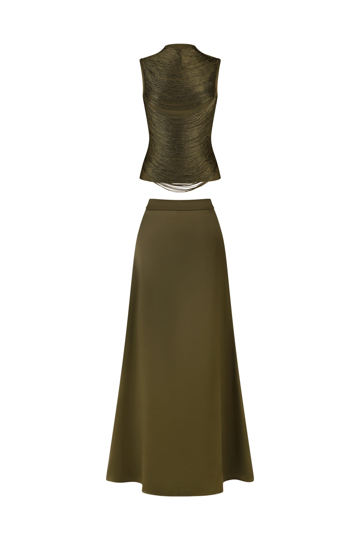 Siayh Sleeveless Tassels Bandage Maxi Two Piece Set