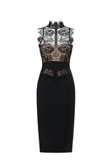 Priscilla Sleeveless Lace Bandage Midi Dress