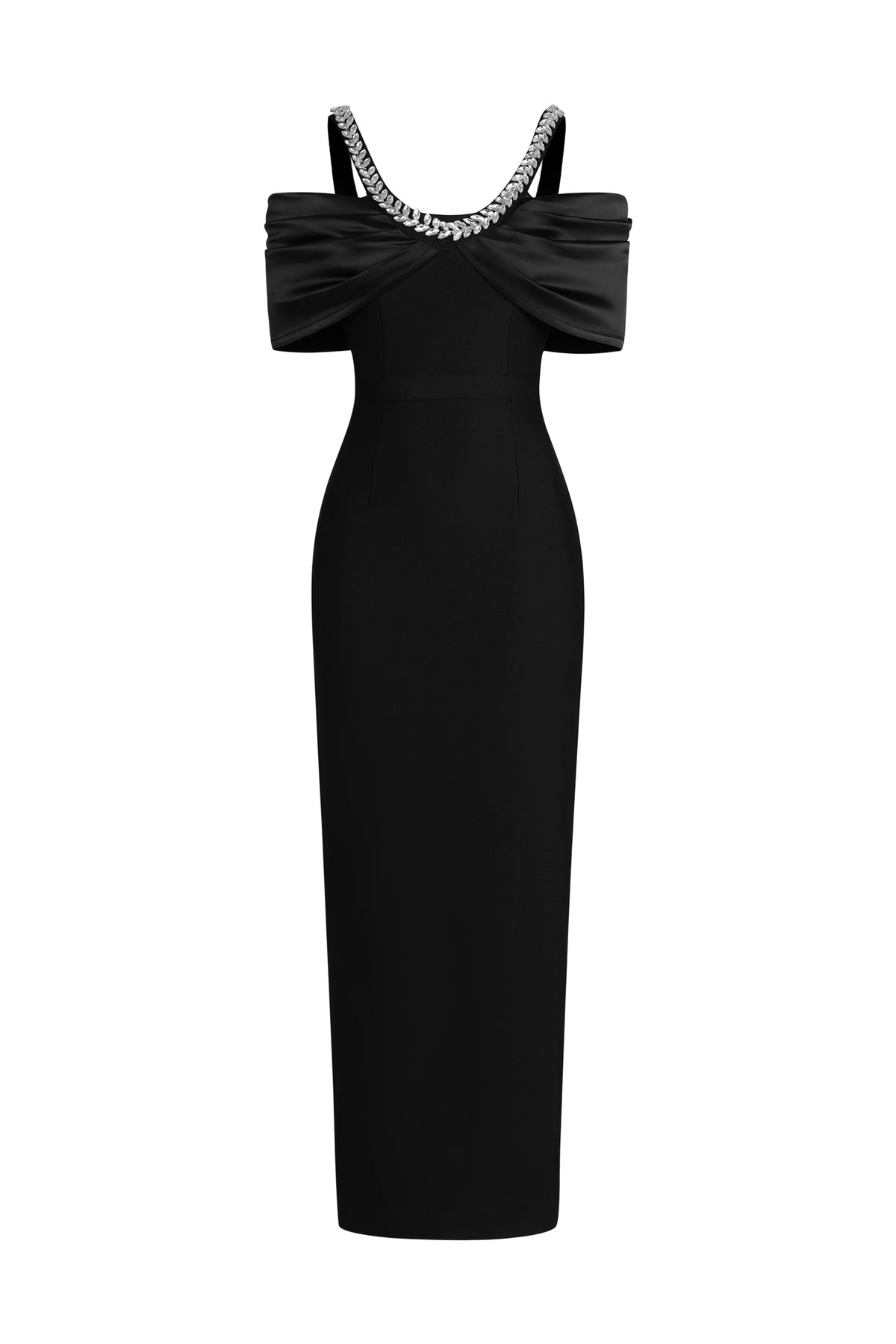 Yamia Sleeveless Off The Shoulder Diamond Bandage Maxi Dress