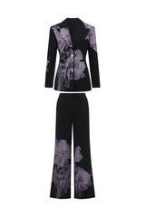 Garina Asymetric Floral Print Suit