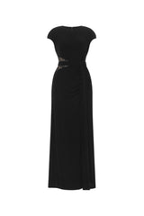 Viaua Chic Contour Sleeveless Cut Out Lace Knit Maxi Dress
