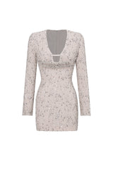 Manik Chic Contour Long Sleeve Cut Out Sequin Mini Dress