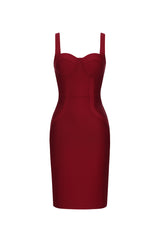 Mavis Classic Contour Sleeveless Curve Bandage Midi Dress
