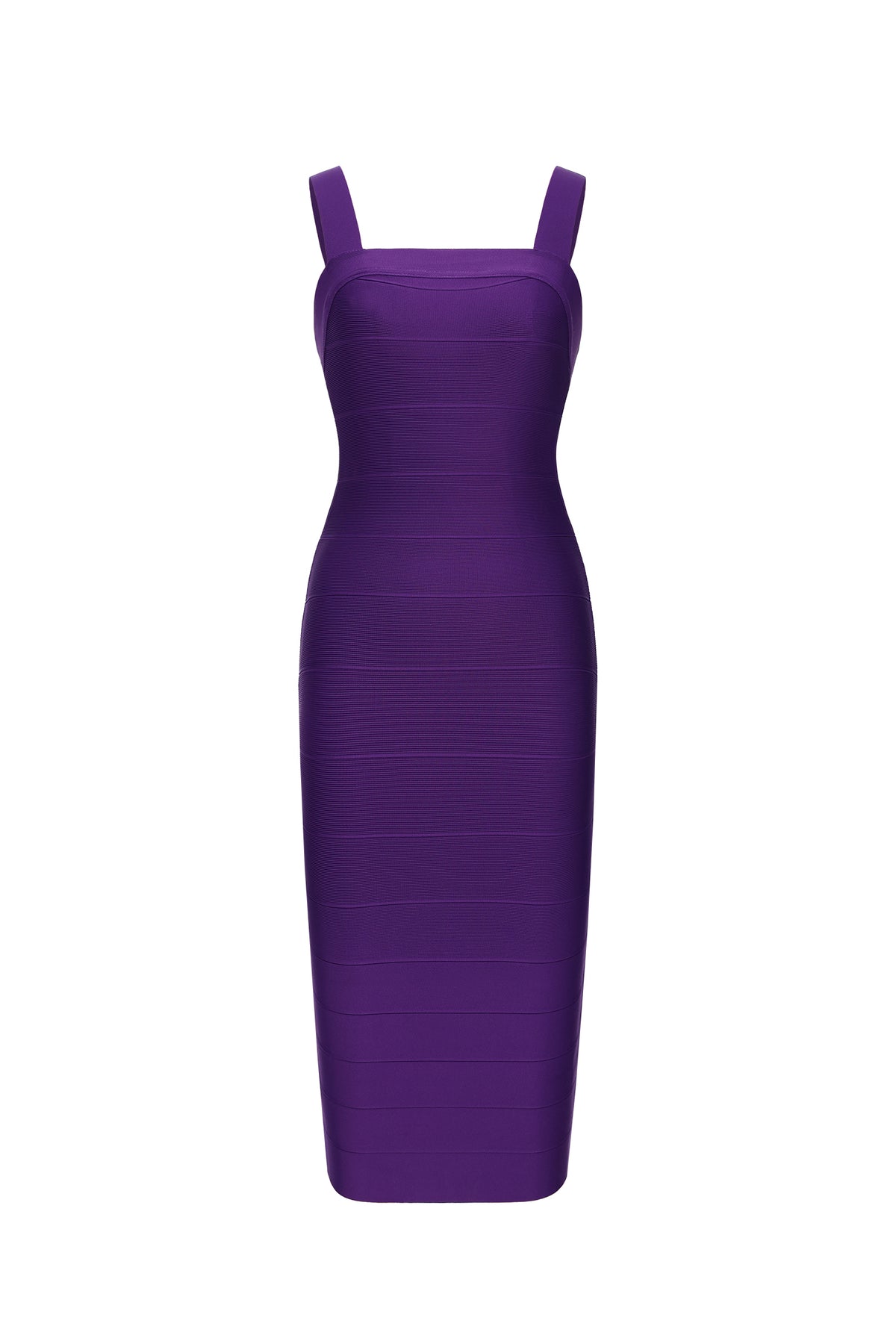 Katja Classic Contour Square Neck Stripe Bandage Mini Dress