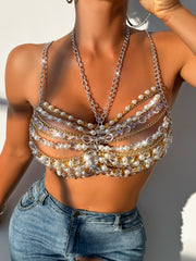 Sabriya Sleeveless Pearl Chain Top