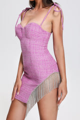 Miyasa Tassel Weave Mini Dress