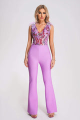 Viviene Sequin Bandage Jumpsuit